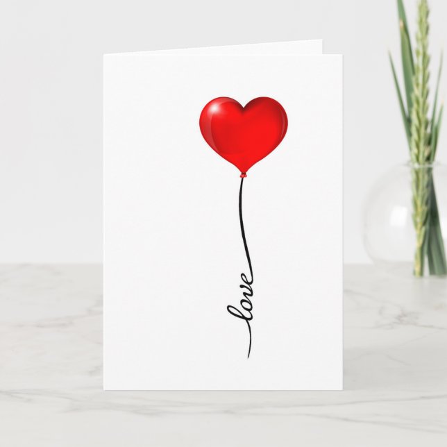 Carte Love Heart Balloon Valentines (Devant)