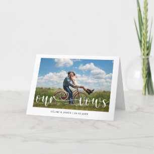 Carte Love Heart Photo Our Vows Card