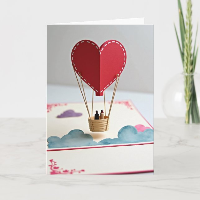 Carte Love Heart Pop Up Balloon Card (Devant)