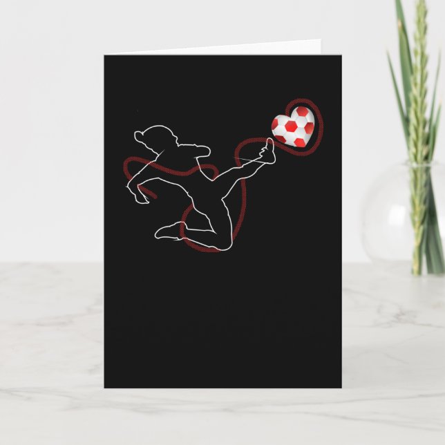 Carte Love Heart Soccer Valentine Amateurs de cadeaux (Devant)