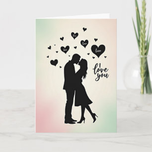 Carte Love Hearts Kiss Ombre