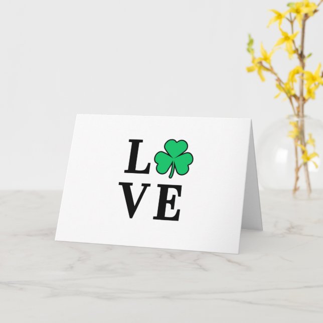 Carte LOVE Irlande Clover Shamrock Tout usage Vide (Fleur jaune)
