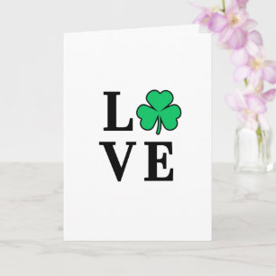 Carte LOVE Irlande Shamrock de trèfle minimaliste tout u