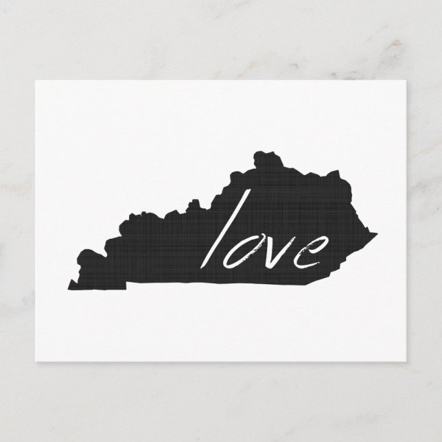 Carte Love Kentucky Formé Antique Black Chalkboard (Devant)
