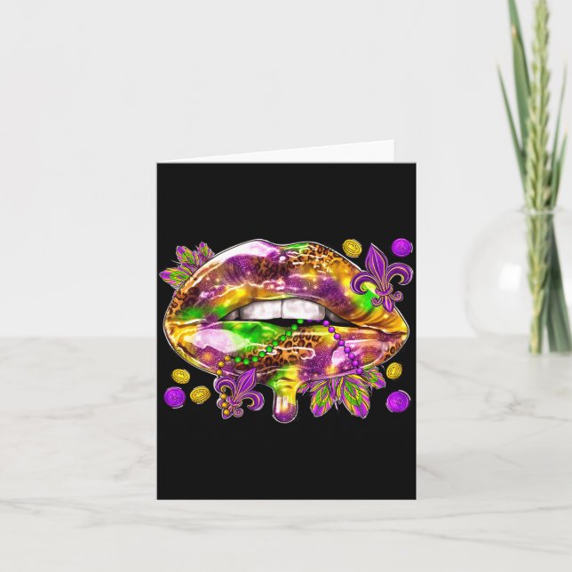 Carte Love Men Lips Mardi Gras Carnival Fat (Devant)