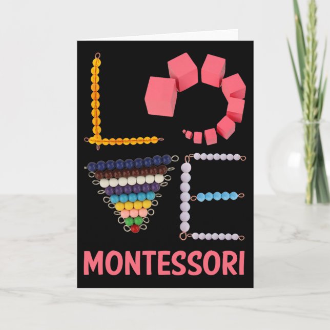 Carte Love Montessori Education Math Teacher  (Devant)
