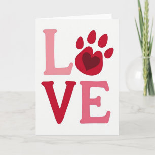 Carte Love Paw Heart pour animaux