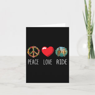 Carte Love Peace Ride Horseback équitation Cheval Lover