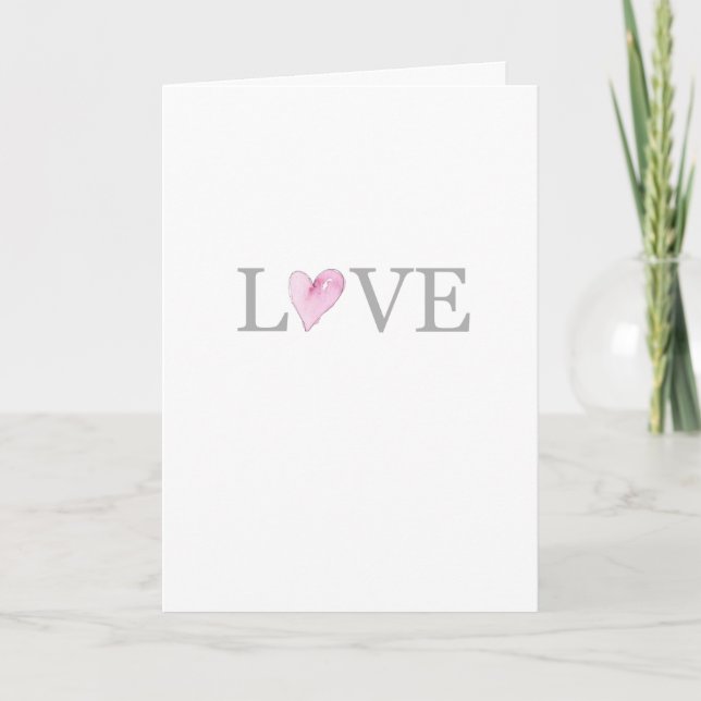 Carte LOVE Pink Heart HEUREUX VALENTINES DAY Sweet (Devant)