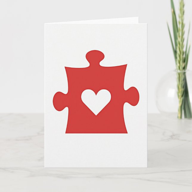Carte Love Puzzle Heart (Devant)