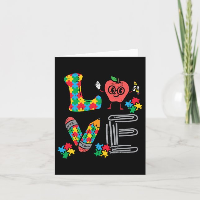 Carte Love Sensibilisation sur l'autisme Enseignant Spir (Devant)
