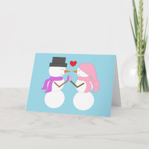 Carte Love & Snowpeople : Hiver blanc