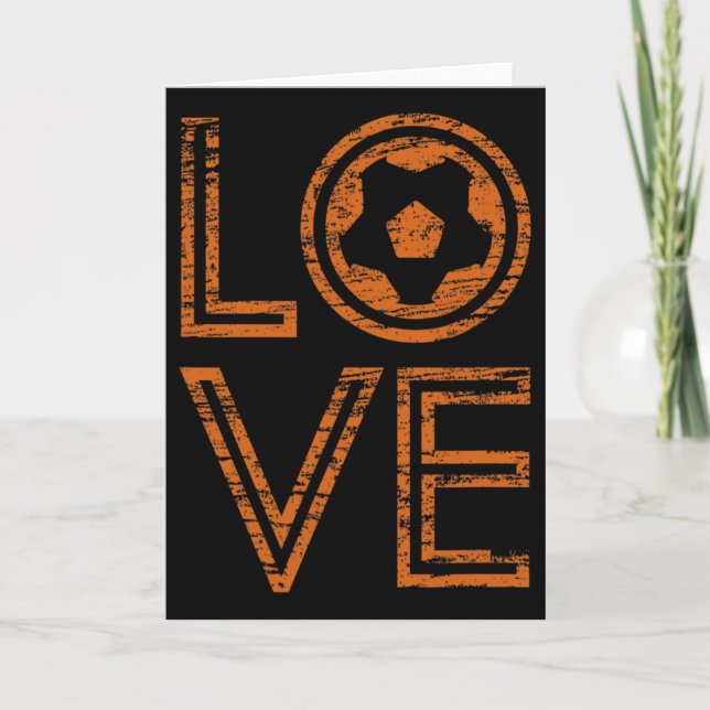 Carte Love Soccer European Football Outline Retro Graphi (Devant)