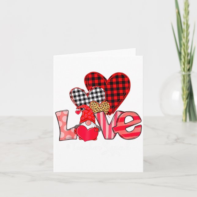Carte Love Teacher Squad Gnome Hearts Valentines Gnome T (Devant)