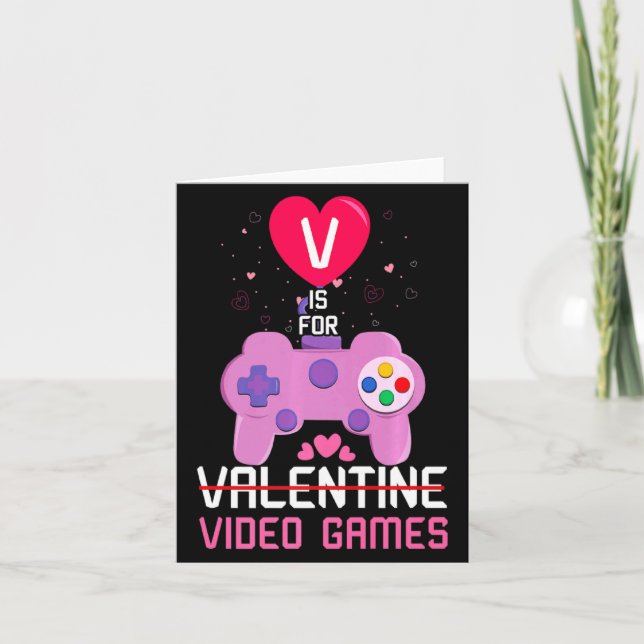 Carte Love Video Game Gamer Gaming Hearts Day Happy Vale (Devant)