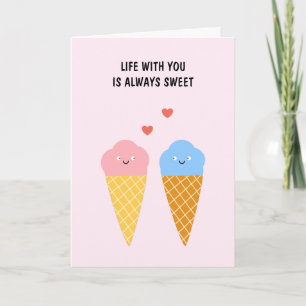 Carte Love Whimsical Glace Couple Valentine Love
