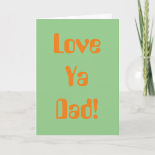 Carte Love Ya Papa Orange Green les années 70 Fête des p