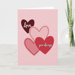 Carte Love You Always Cœurs