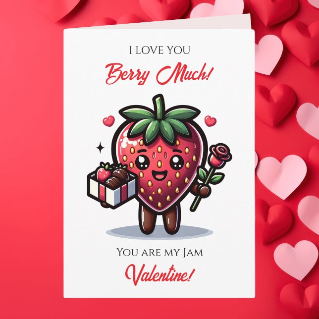 Carte Love You Berry much | Cute Valentine's Day Pun (Créateur téléchargé)