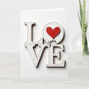 Carte Love You cœur