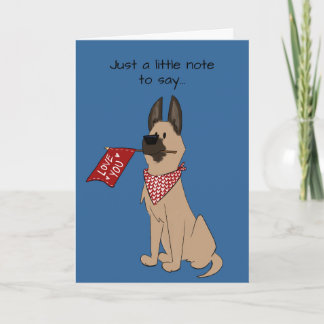 Carte Love You Cute Dog Blank Folded Greeting Card
