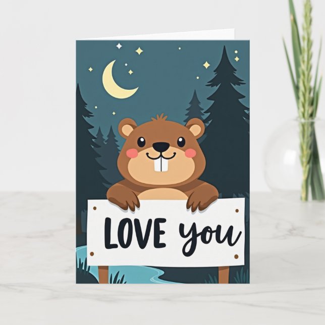 Carte Love You Cute Forest Animal Card (Devant)