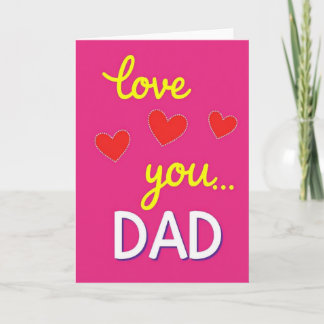 Carte Love You Dad Dotted Hearts Card