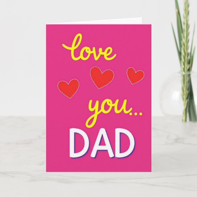 Carte Love You Dad Dotted Hearts Card (Devant)