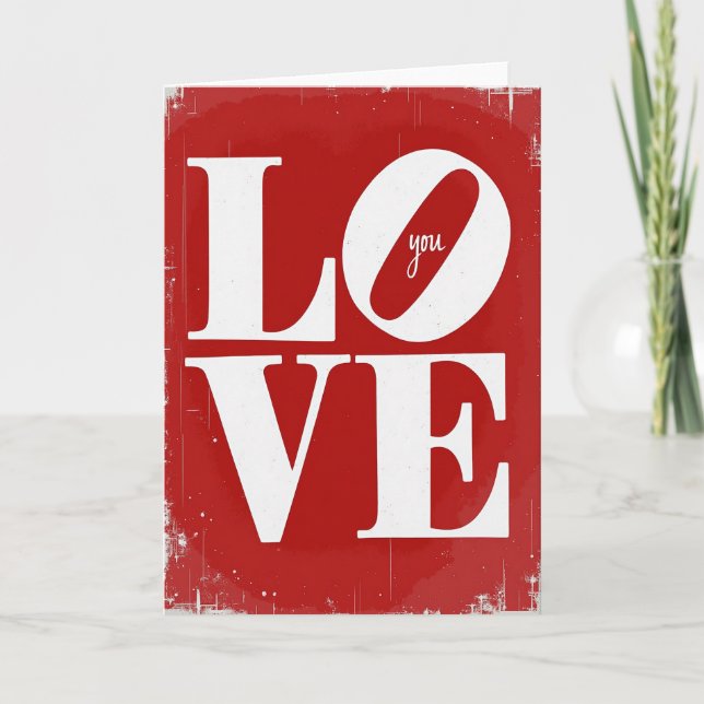 Carte Love You de Style Vintage (Devant)