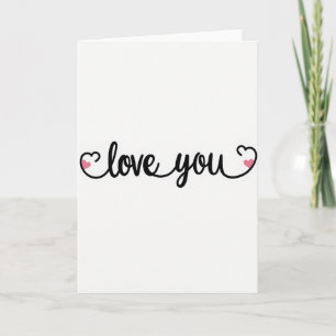 Carte Love You Glitter Hearts