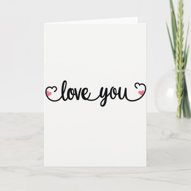 Carte Love You Glitter Hearts (Devant)