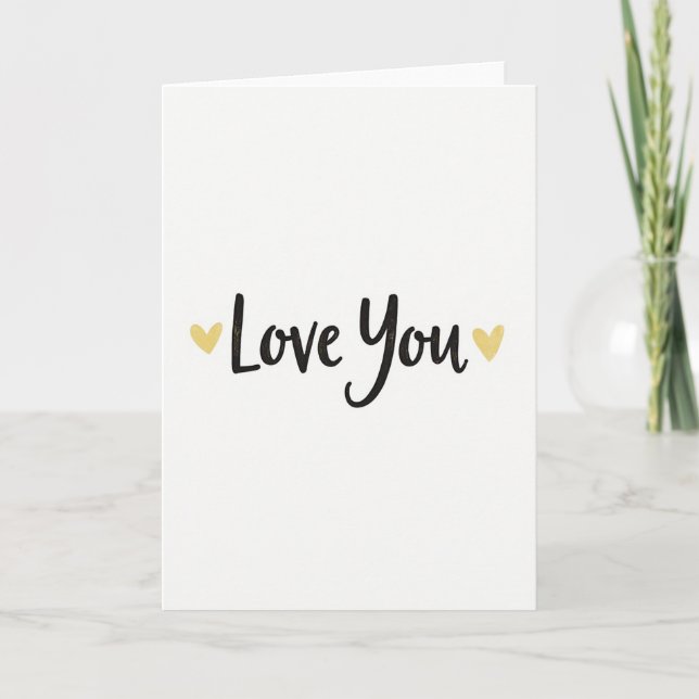 Carte Love You Gold Heart (Devant)