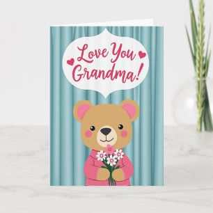 Carte Love You Grand-mère Ours