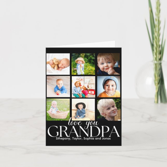 Carte Love You Grandpa Beautiful Collage 9 Photos  (Devant)