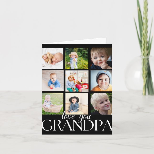 Carte Love You Grandpa Beautiful Collage 9 Photos T Shir (Devant)