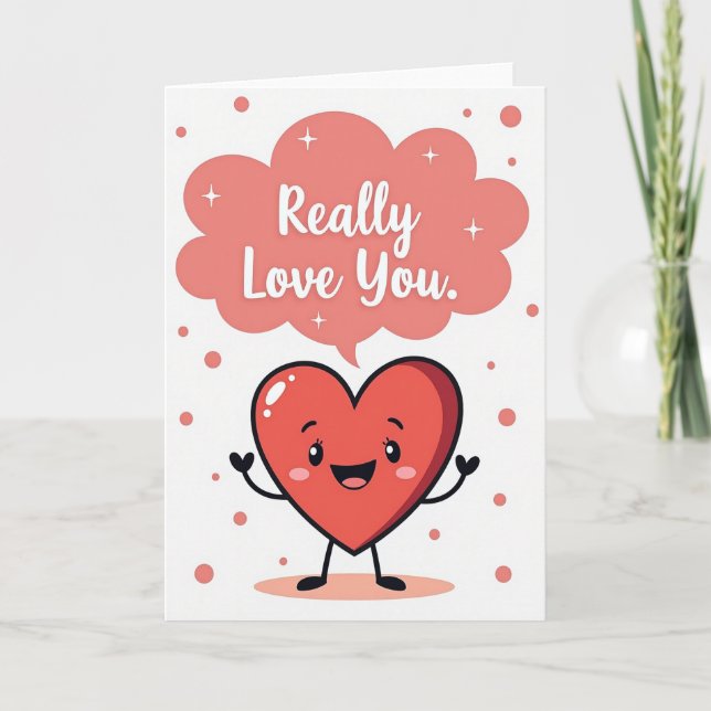 Carte Love You Heart Felt Message Card (Devant)