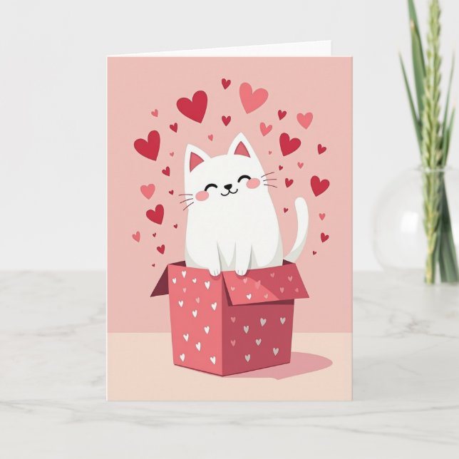 Carte Love You Kitty Cœurs (Devant)