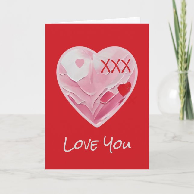 Carte Love You Love Heart  (Devant)