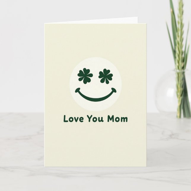 Carte Love You Mom Smiling Face Card (Devant)