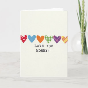 Carte Love You Mommy coeurs