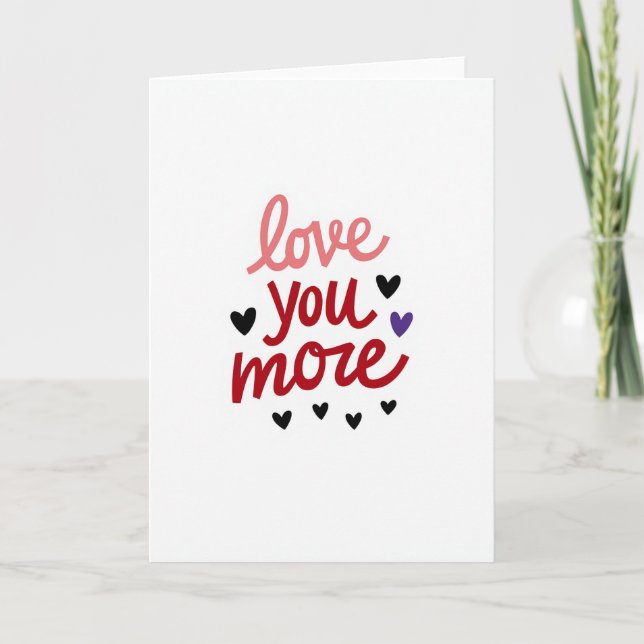 Carte Love You More Cœurs (Devant)