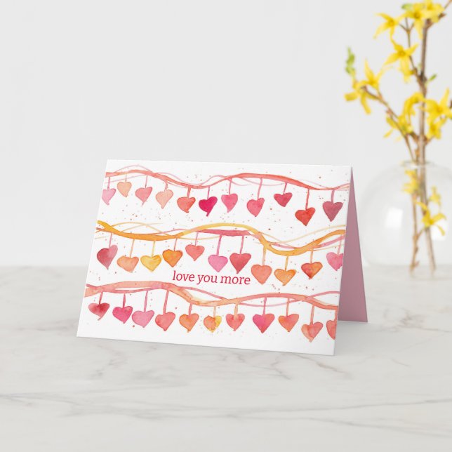 Carte Love You More Valentine's Day Hearts (Fleur jaune)