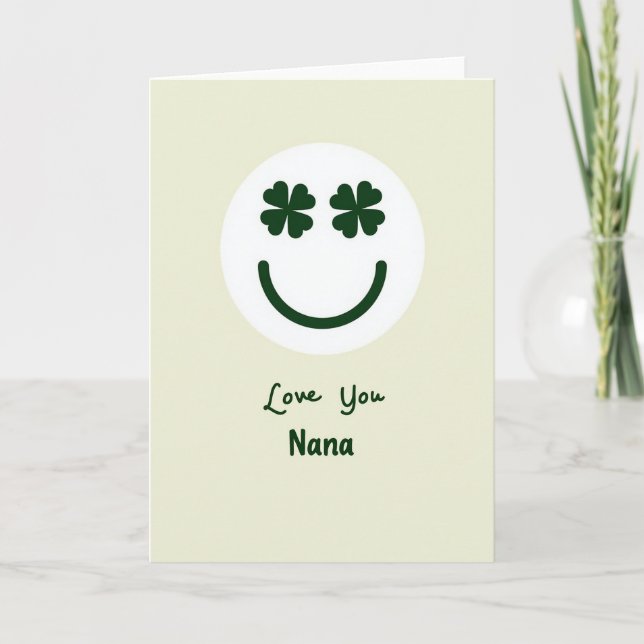 Carte Love You Nana au Trèfle Vert (Devant)