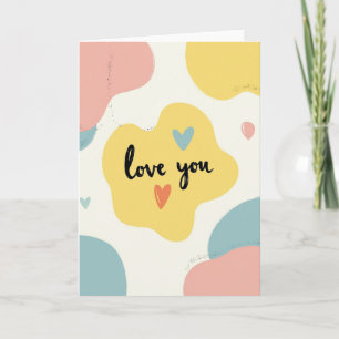 Carte Love You Pastel Hearts