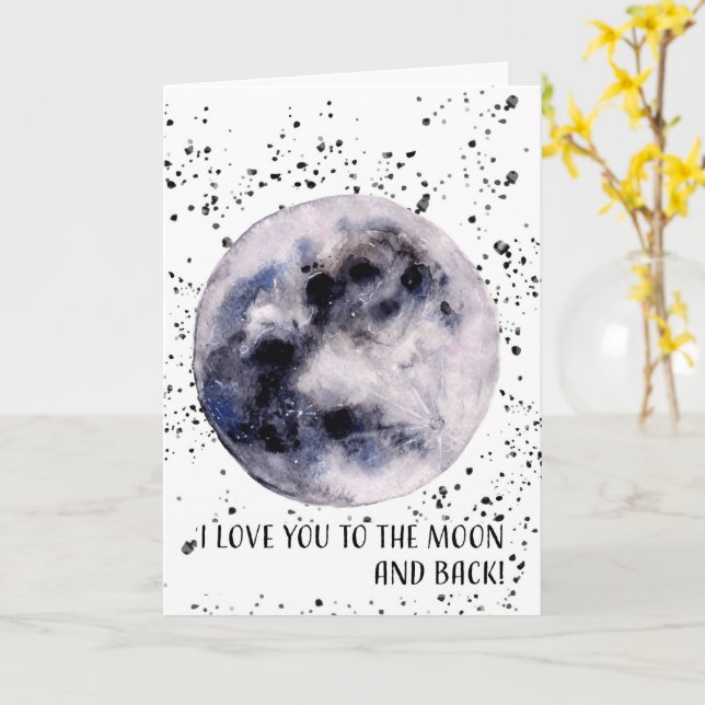Carte Love you to the moon and back (Fleur jaune)