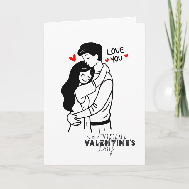 Carte Love You Valentine's Embrace (Devant)