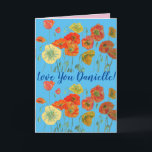 Carte Love You Wifes Nom Red Poppy Watercolor Card<br><div class="desc">Love You Ladies/Woman's/Wifes Name Red Poppy Watercolor Card ou Carte de remerciements. Conçu à partir d'une de mes photos de jardin originales de mon jardin,  profitez!</div>