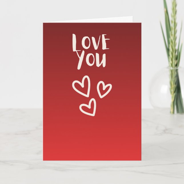 Carte Love you with Hearts (Devant)