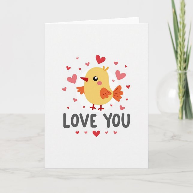 Carte Love You Yellow Bird Card (Devant)