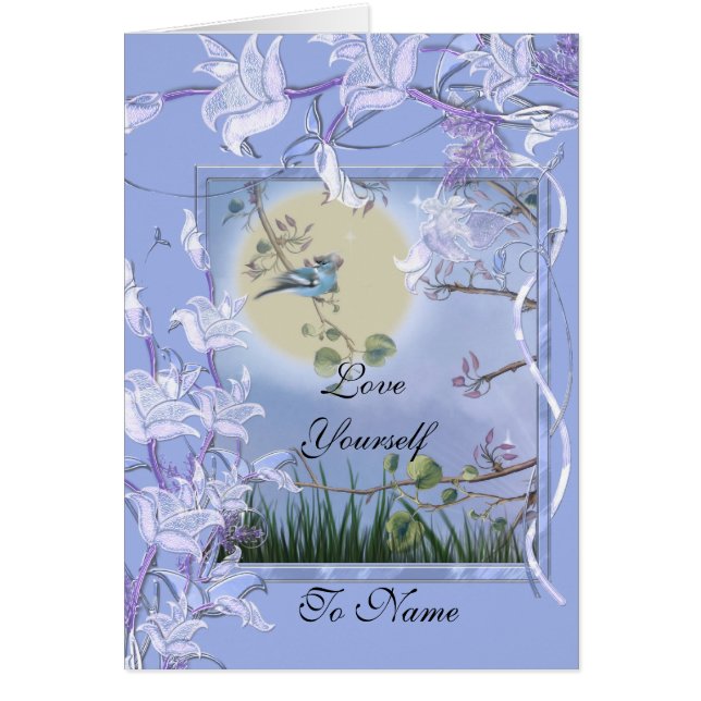 Carte Love Yourself Blue Bird (Devant)